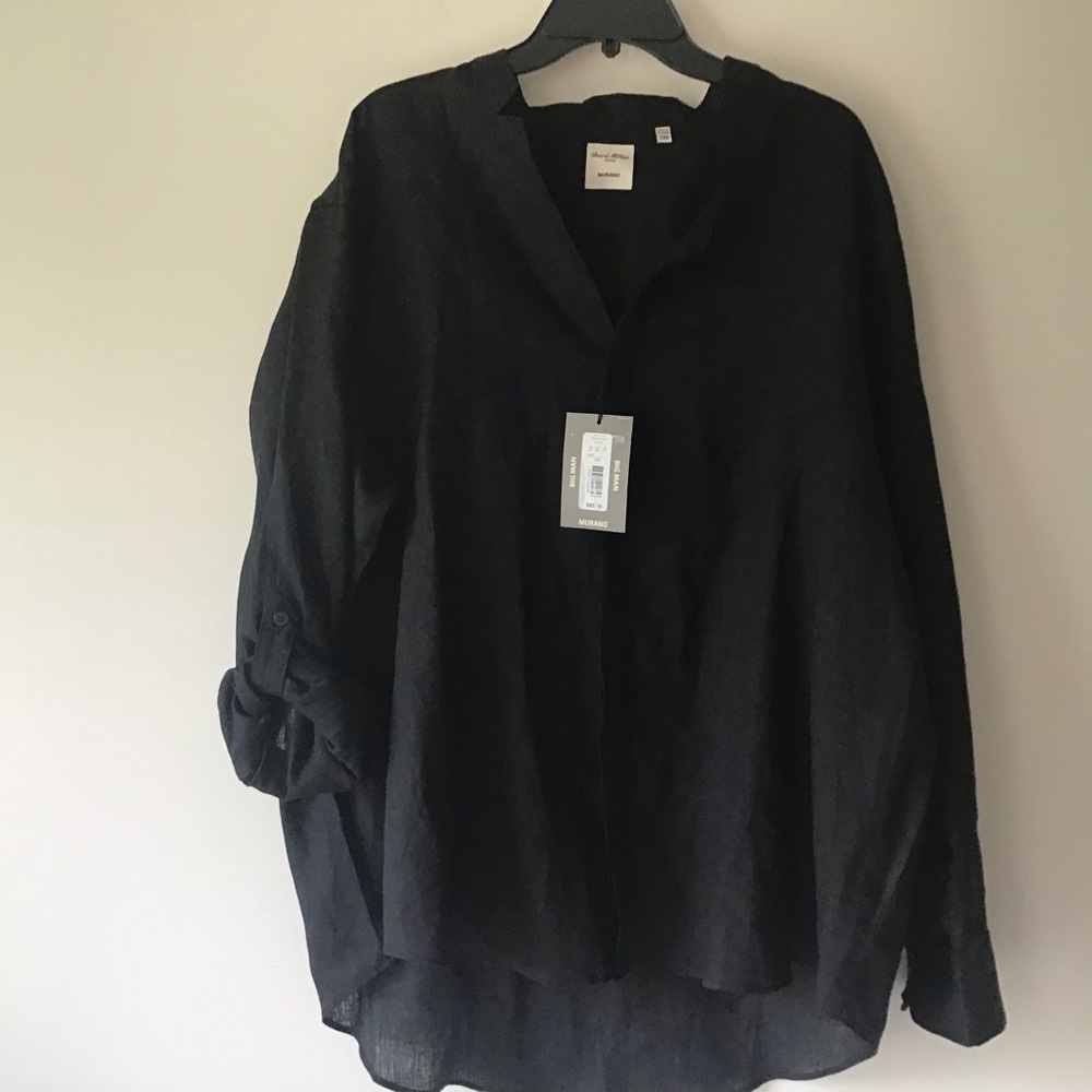 Murano NWT $89.50 Shirt 2XB Black Linen